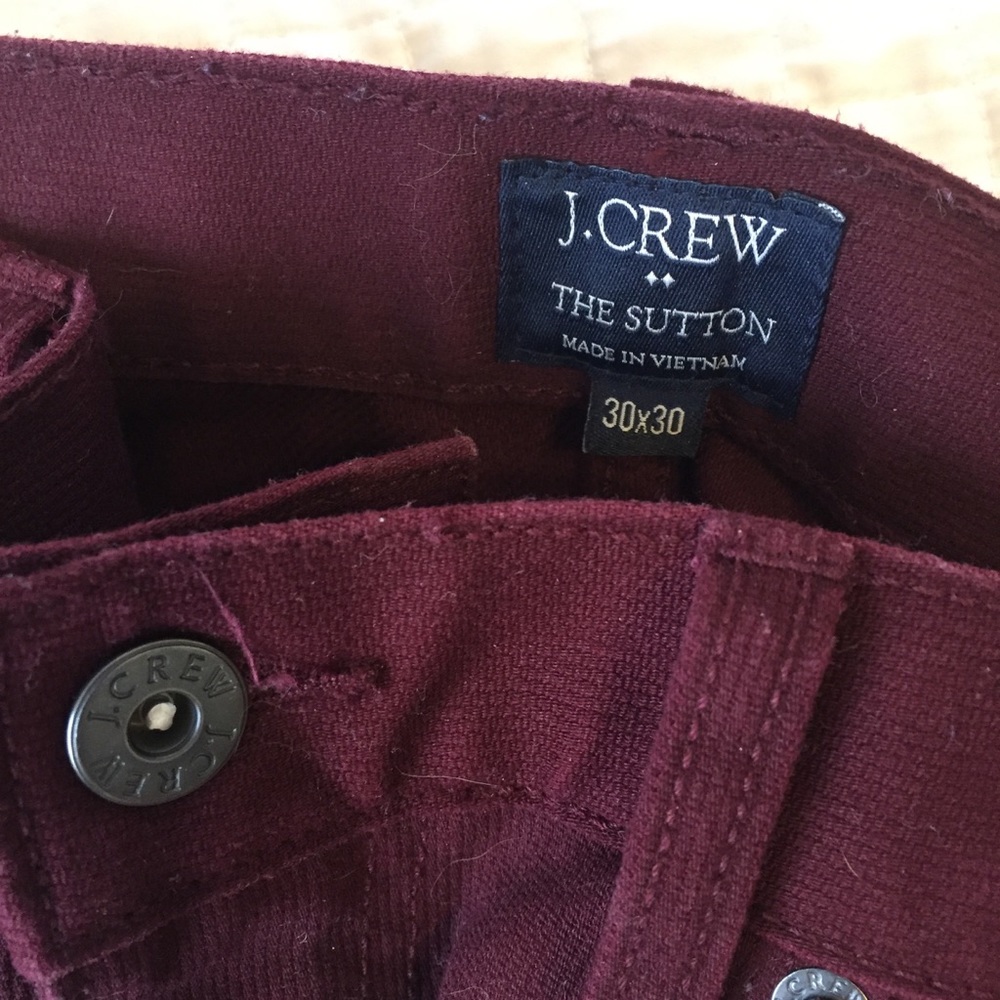 Burgundy J. Crew ribbed pants